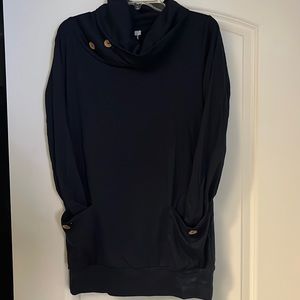 Navy Tunic Cowl Neck